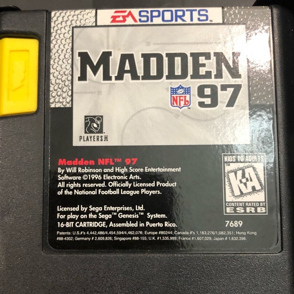 Video Game Video Games & Consoles Madden 97 Video Game Sega Console